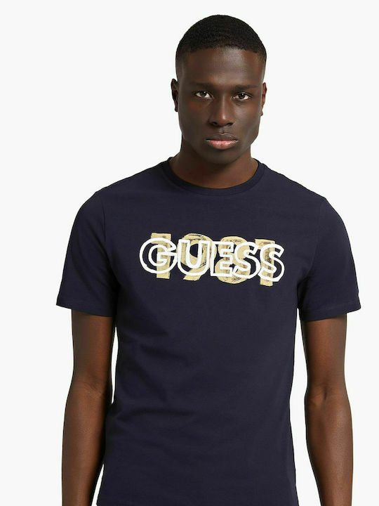 Guess Orwell Ανδρικό T-shirt Navy Μπλε με Λογότυπο
