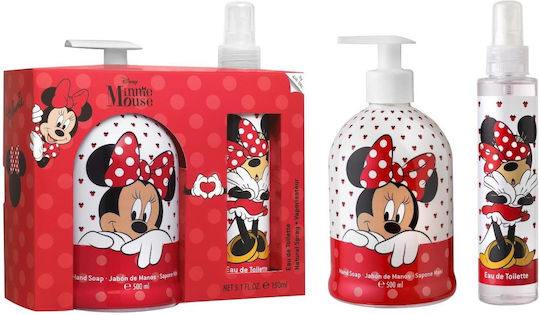 Air-Val International Minnie Mouse Set Eau De Toilette Natural Spray Set de Îngrijire 150ml & Săpun de Mâini 500ml 2 Bucăți