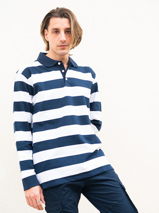 Men's Striped Polo Shirt with Collars