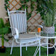 Waterproof Garden Chair Cushion Stripes Sky Back 48x45cm.