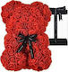 Teddy Bear from Artificial Roses Red 25cm in Box 1pcs