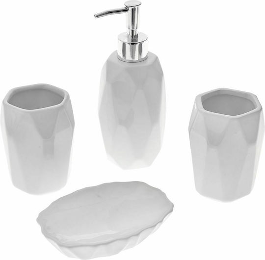 Iliadis Badezimmer-Accessoire-Set Keramik Weiß 4Stück Iliadis Badezimmer-Accessoire-Set Keramik Weiß 4Stück