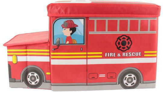 Loco Children's Storage Box Firefighter Red 55x30x25cm 1pcs