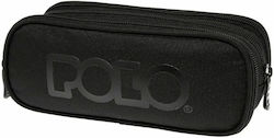 Polo Fabric Pencil Case 937005 with 2 Compartments Black