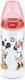 Nuk Plastikflasche First Choice Plus Mickey & Minnie Gegen Koliken mit Silikonsauger für 6-18 Monate Red 300ml 1Stück 10.741.034