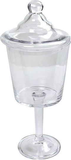 Espiel Φοντανιέρα Glas mit Deckel und Ständer 17x17x45cm Transparent