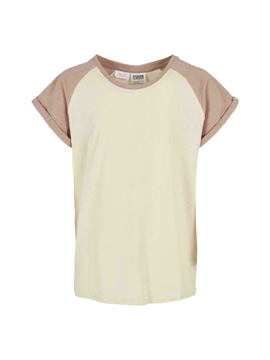 Kinder-T-Shirt White Sand/Dusk Rose