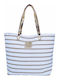 InterCreta Fabric Beach Bag White/Gold