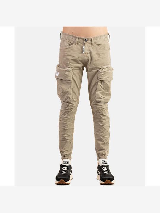 Cover Jeans Men's Trousers Cargo Elastic in Relaxed Fit Beige