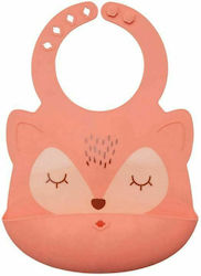 Tiny Twinkle Fox Wasserdicht Lätzchen Silikon mit Taste & Tasche Koralle für 4 m+