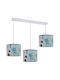 Metanor Kids Fabric Chandelier Ceiling Light E27 Bambi Light Blue