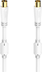 HAMA Cablu De Antenă Coaxial De Sex Masculin - Coaxial De Sex Feminin Alb 10m
