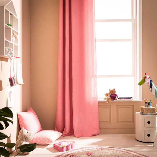 Gofis Home Kinder Vorhang Chrome mit Haken Gum Pink 20-04-930/23 140x280cm