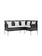 Corner Sofa Outdoor Rattan with Pillows 161.5x113x80cm