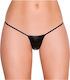 Ophelia's Dream Femei Sexy Șir de caractere Plus Dimensiune Exotic Micro G String Shiny Black
