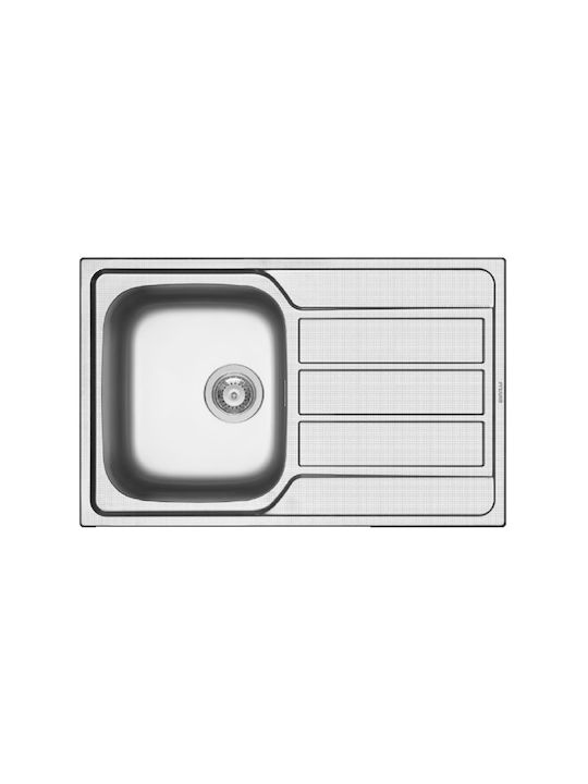 Pyramis Athena Extra 1b 1d Rev Diamond 107172901 Drop-In Sink Inox Matte W79xD50cm Silver