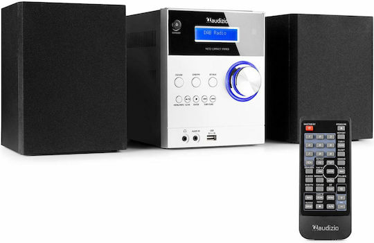 Audizio Аудиосистема 2.0 Metz 102.332 с CD / Цифрови Медии Плейър Wi-Fi и Bluetooth Сребрист