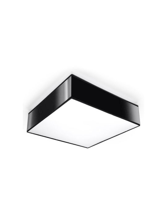 Sollux Horus 35 Classic Plastic Ceiling Mount Light with Socket E27 in Black color 35pcs