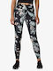 Lodge Print Women's Cropped Legging High Waisted Black