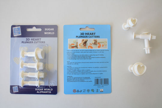 Sugar World Plätzchenausstecher Herzformen Plastik 4Stück