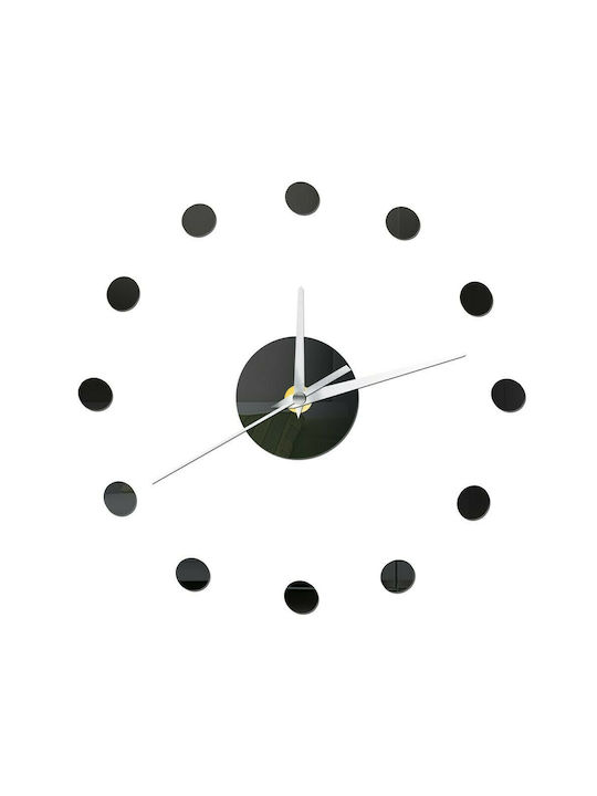 Ακρυλικό Αυτοκόλλητο Ρολόι Τοίχου μικρό DIY Μαύρο Spot