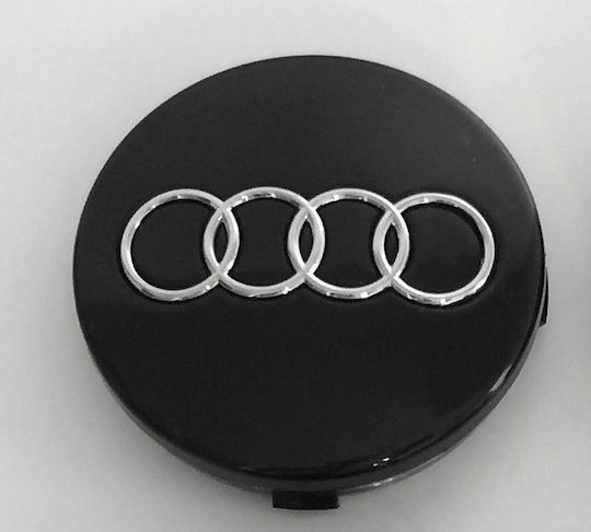 Zero-Wheel Τάπα Κέντρου Ζάντας Audi S3-S4-A3-A4-A6-A8-TT-RS4-Q5-Q7 με Εσωτερική Διάμετρο 60mm Μαύρο 1τμχ