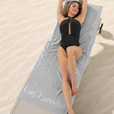 Guy Laroche Oceano Beach Towel Cotton Silver 170x80cm.