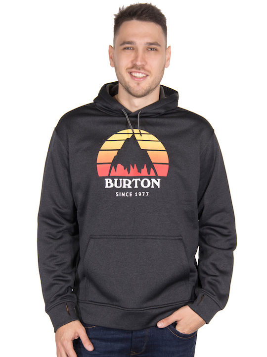 Burton Herren Sweatshirt mit Kapuze und Taschen Schwarz