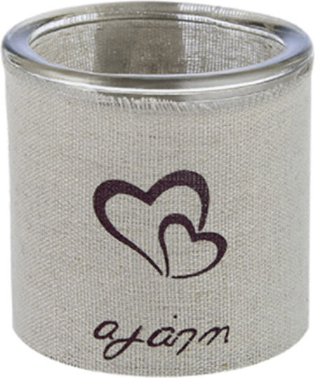Christening Favor with Beige Glass Jar