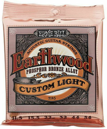 Ernie Ball 2145 Earthwood Σετ Χορδών Phosphor Bronze Ακουστικής Κιθάρας 11.5 - 54"
