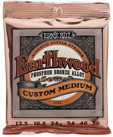Ernie Ball 2143 Earthwood Σετ Χορδών Phosphor Bronze Ακουστικής Κιθάρας 12.5 - 56"