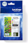 Brother LC422XL Πακέτο 4 Μελανιών Εκτυπωτή InkJet Μαύρο (LC-422XLVALDR)