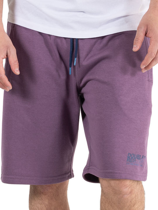 Double Men's Sports Monochrome Shorts Purple