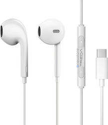 Treqa EP-754 Earbuds Handsfree με Βύσμα USB-C Λευκό Treqa EP-754 Earbuds Handsfree με Βύσμα USB-C Λευκό