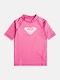 Roxy Whole Hearted Kids Swimwear Rashguard Pink