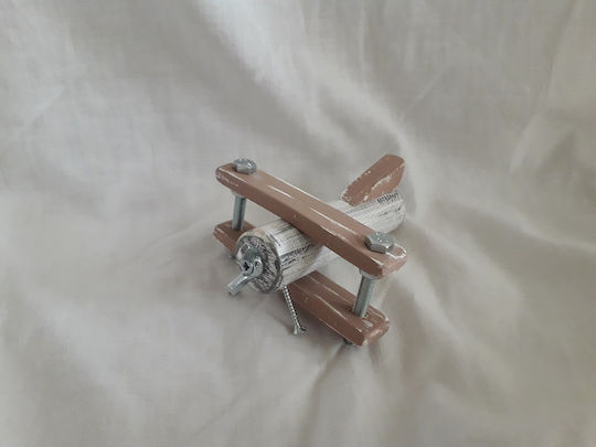 Kapadakis Wood Art Античен Декоративен самолет Дърво Salmon 10x6x10см 1бр