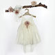 Lollipop Celebrations White Taufset Kleidung mit Haar-Accessoires & Kleid aus Tüll 2Stück