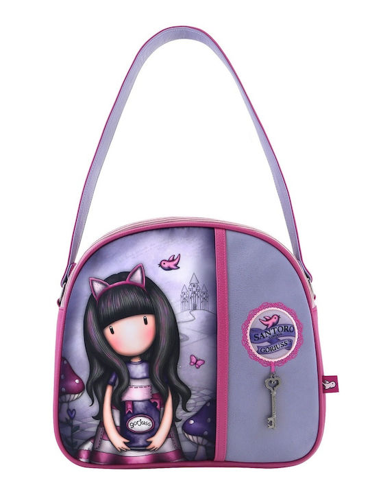 Santoro Cheshire Cat Παιδική Τσάντα Ώμου Μωβ 28.5x11.5x30εκ.