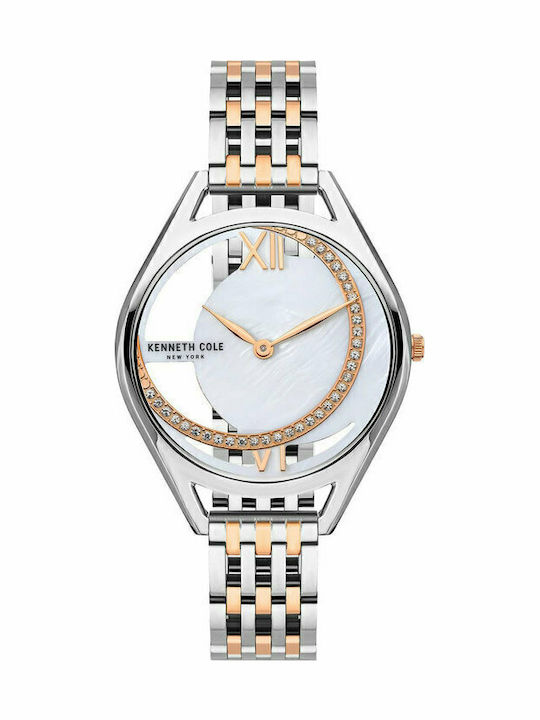 Kenneth Cole Γυναικείο Ρολόι 34mm Μπαταρίας με Ασημί Μεταλλικό Μπρασελέ