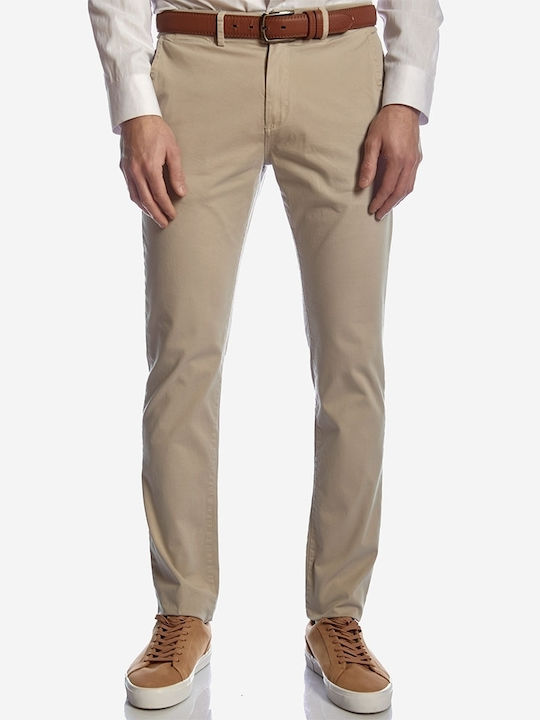 Trousers Chino Elastic in Slim Fit Beige
