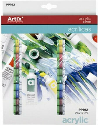Artix Acrilicas Σετ Ακρυλικά Χρώματα Ζωγραφικής 12ml 24τμχ