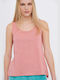 Funky Buddha Damen Sportliches Bluse Ärmellos Rosa