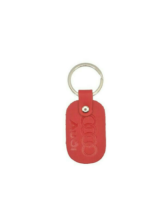 Schlüsselanhänger rot Leder AUDI 6110-k