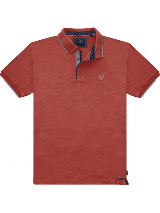 Double Ανδρικό T-shirt Polo Coral