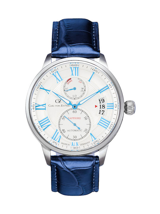 Carl Von Zeyten Münstertal Watch Automatic with Blue Leather Strap