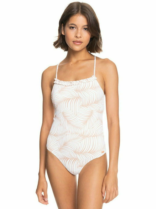 Roxy Palm Trees One-Piece Swimsuit with Padding Floral White