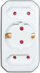 3-Outlet T-Shaped Wall Plug White