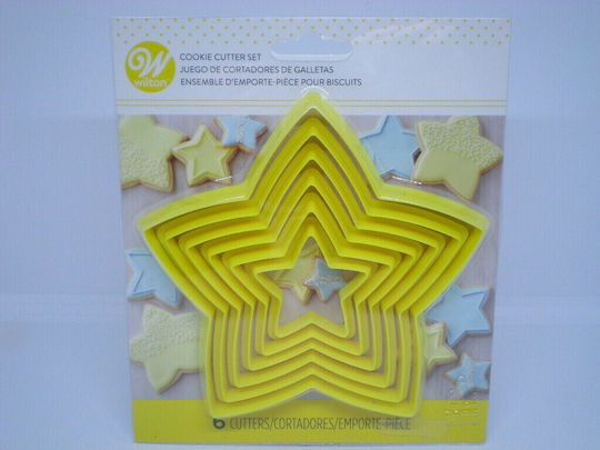 Wilton Кутии за изрязване Звезди Пластмасови 6бр