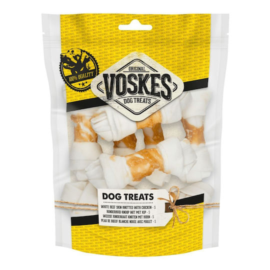 Voskes Voeders White Skin Knotted Chicken Κόκκαλο Κόμπος Ασβεστίου για Σκύλους Small 10εκ. 10τμχ