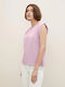 Tom Tailor Damen Sommerliche Bluse Baumwoll Ärmellos Lilac